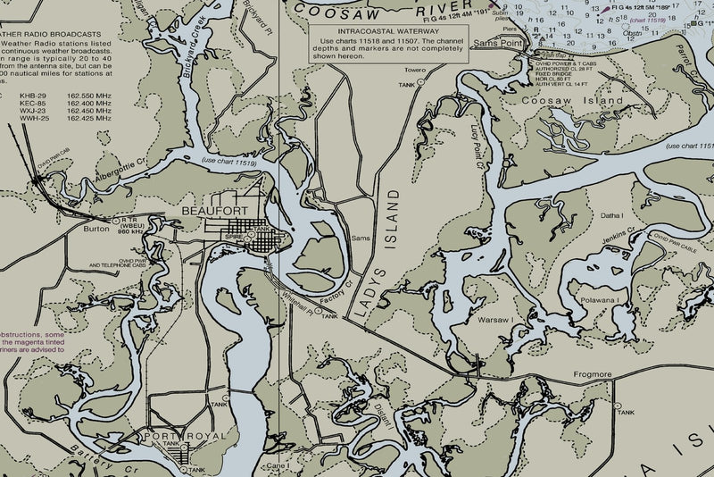 Savannah River Nautical Chart — print detail 2