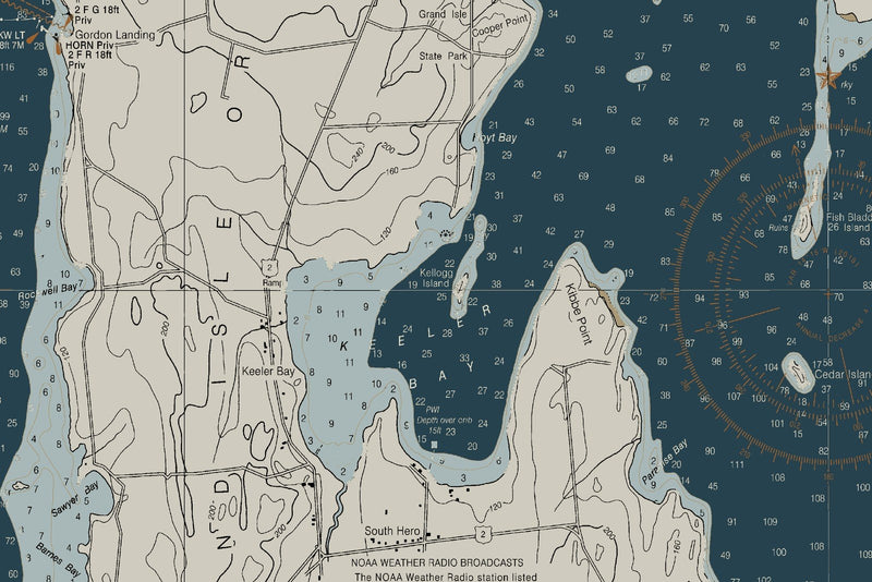 Lake Champlain - Cumberland Head to Four Brothers Islands — Heritage Edition — print detail 3