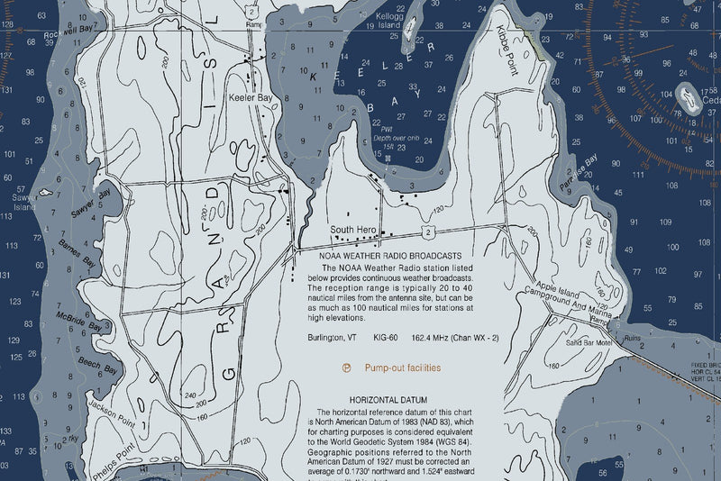 Lake Champlain - Cumberland Head to Four Brothers Islands — Modern Edition — print detail 2