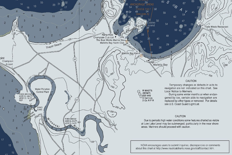 Lake Champlain - Cumberland Head to Four Brothers Islands — Modern Edition — print detail 3
