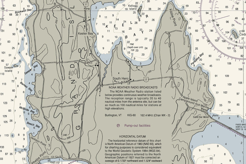 Lake Champlain - Cumberland Head to Four Brothers Islands — print detail 2