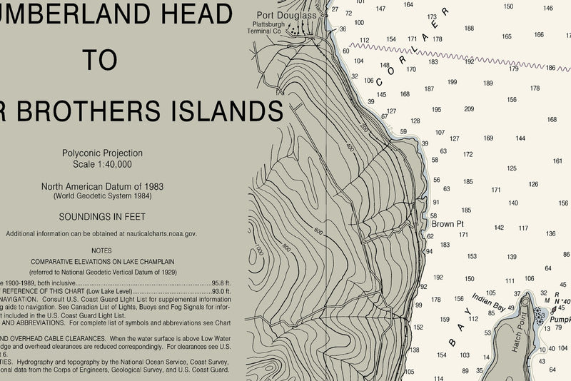 Lake Champlain - Cumberland Head to Four Brothers Islands — print detail 3