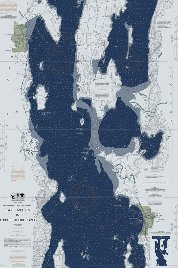 Lake Champlain - Cumberland Head to Four Brothers Islands — Modern Edition — Modern Edition palette