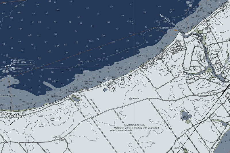 Shelter Island Sound And Peconic Bays Nautical Chart — Modern Edition — print detail 1