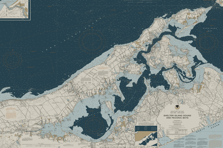 Shelter Island Sound And Peconic Bays Nautical Chart — Heritage Edition — Heritage Edition palette