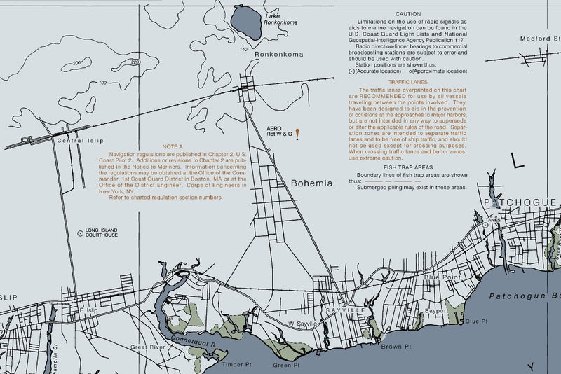 Shinnecock Light to Fire Island Light Nautical Chart — Modern Edition — print detail 3