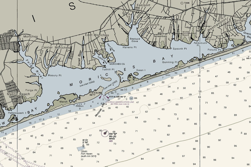 Shinnecock Light to Fire Island Light Nautical Chart — print detail 1