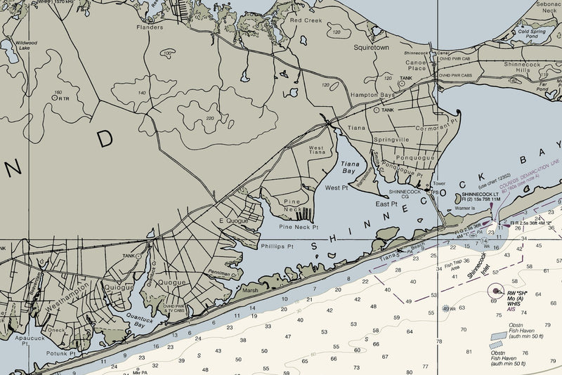Shinnecock Light to Fire Island Light Nautical Chart — print detail 2