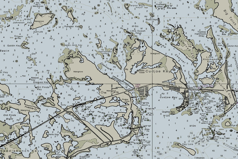 Sombrero Key To Sand Key Nautical Chart — print detail 2
