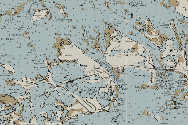 Sombrero Key To Sand Key Nautical Chart — Heritage Edition — print detail 2