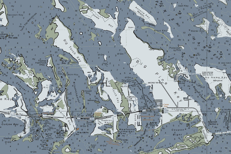 Sombrero Key To Sand Key Nautical Chart — Modern Edition — print detail 3