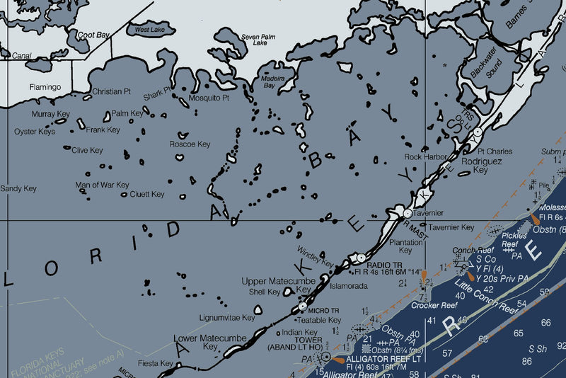 South Florida and the Keys Nautical Chart — Modern Edition — print detail 3