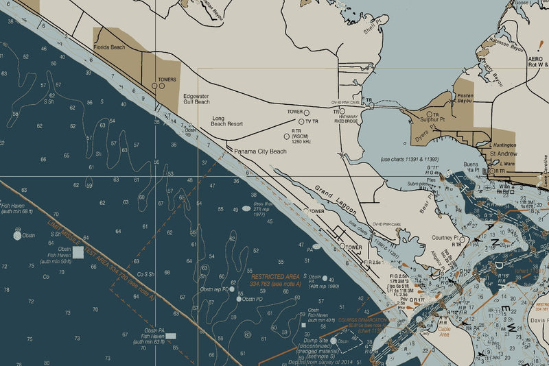 St Joseph And St Andrew Bays, Panama City Nautical Chart — Heritage Edition — print detail 1