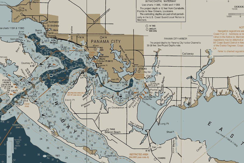 St Joseph And St Andrew Bays, Panama City Nautical Chart — Heritage Edition — print detail 2