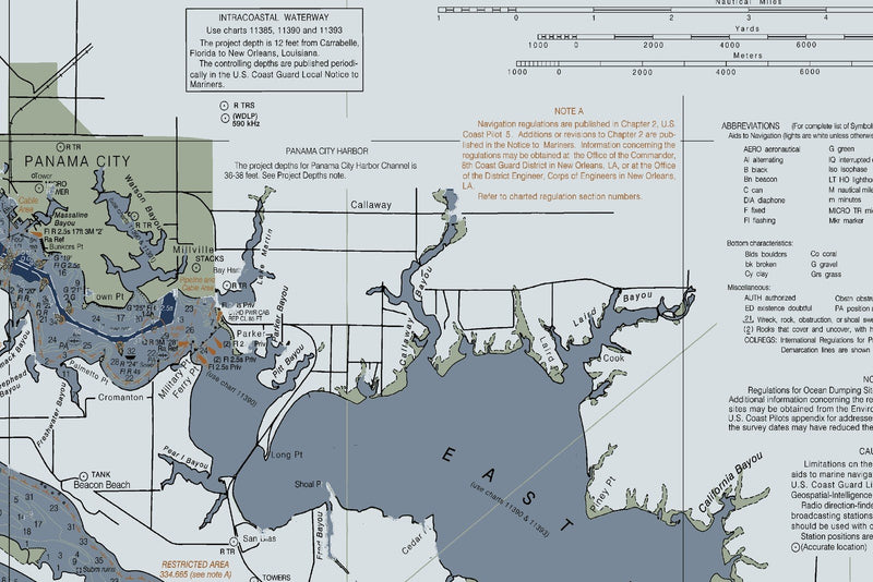 St Joseph And St Andrew Bays, Panama City Nautical Chart — Modern Edition — print detail 3
