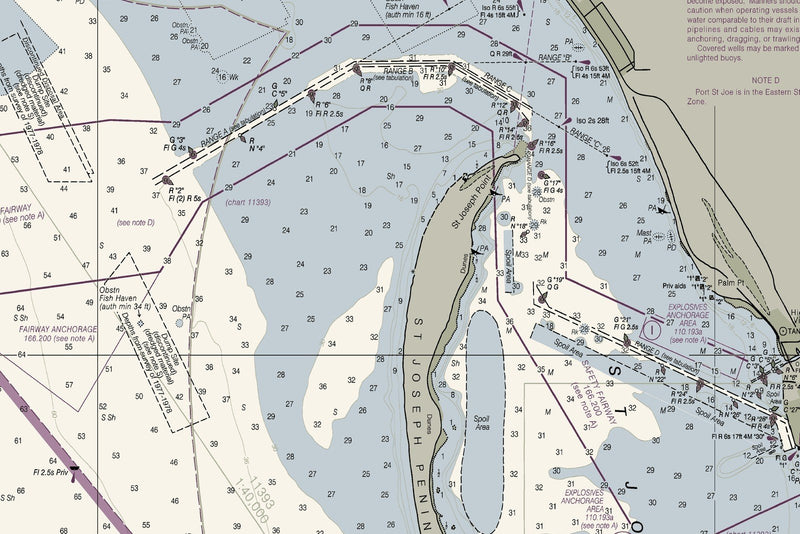 St Joseph And St Andrew Bays, Panama City Nautical Chart — print detail 2