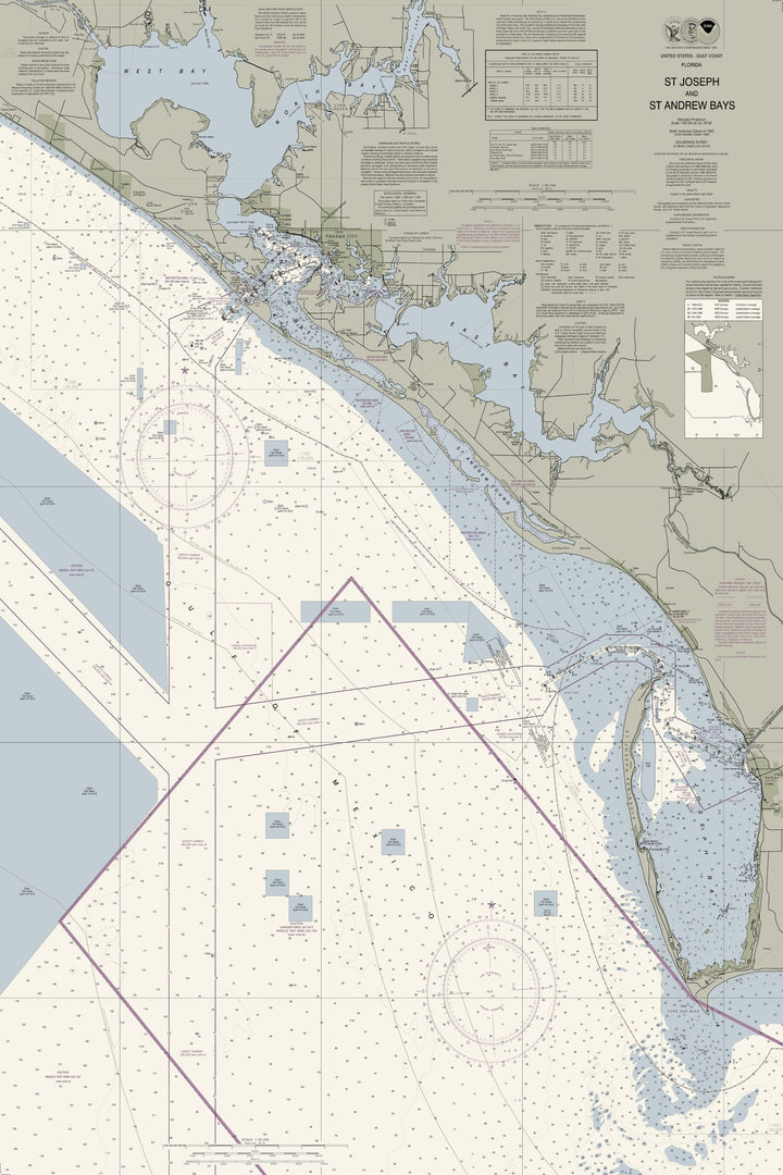St Joseph And St Andrew Bays, Panama City Nautical Chart — Traditional palette
