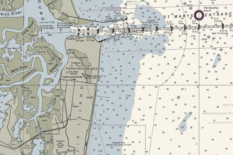 St Simons Island, GA Nautical Chart — print detail 1