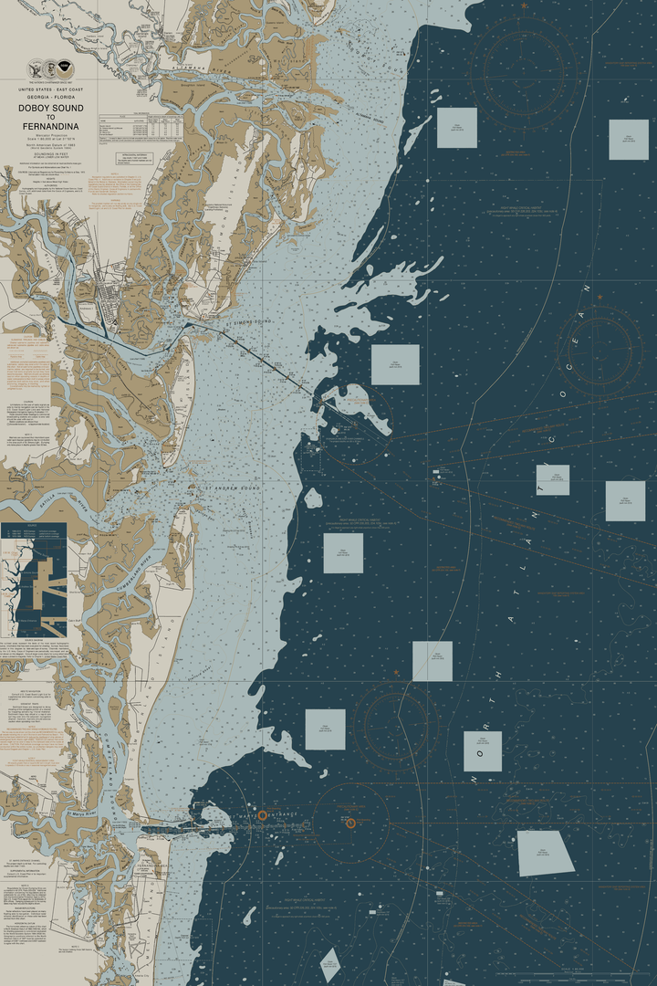 St Simons Island, GA Nautical Chart — Heritage Edition — Heritage Edition palette