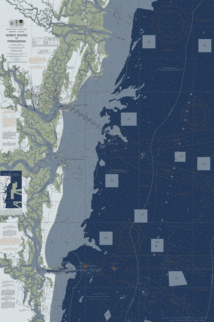 St Simons Island, GA Nautical Chart — Modern Edition