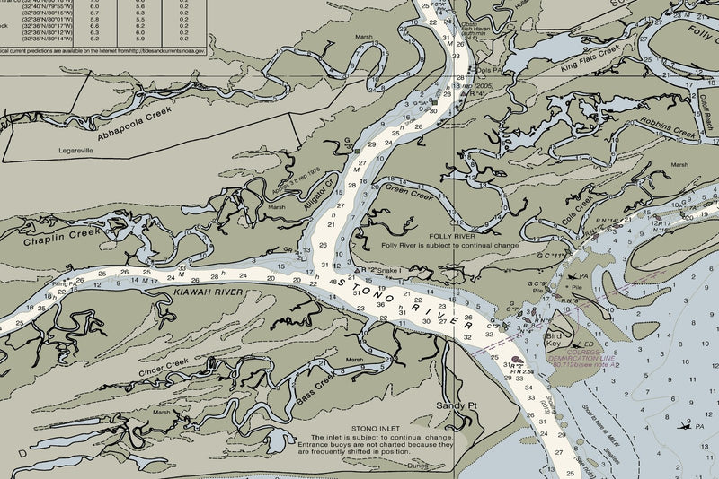 Stono and North Edisto Rivers — print detail 3