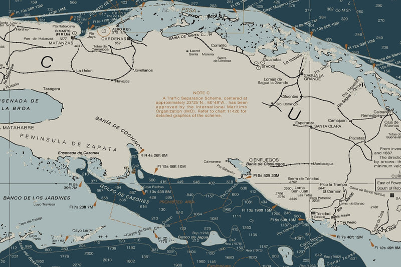 Straits of Florida Nautical Chart — Heritage Edition — print detail 3