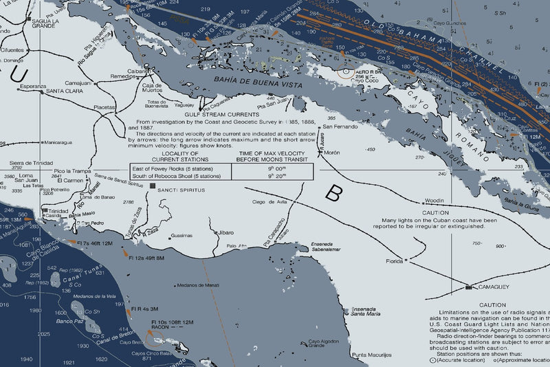 Straits of Florida Nautical Chart — Modern Edition — print detail 2