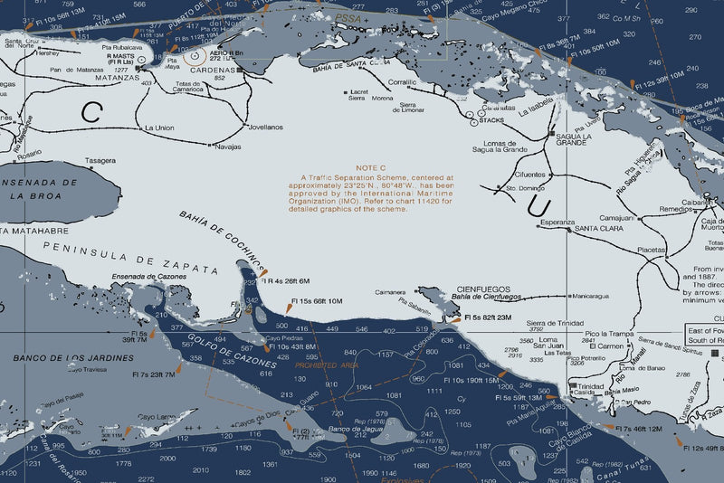 Straits of Florida Nautical Chart — Modern Edition — print detail 3