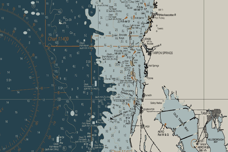 Tampa Bay to Cape San Blas — Heritage Edition — print detail 1