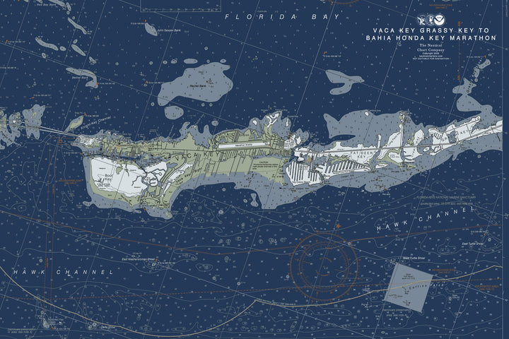 Vaca Key Grassy Key To Bahia Honda Key Marathon Nautical Chart — Modern Edition — Modern Edition palette