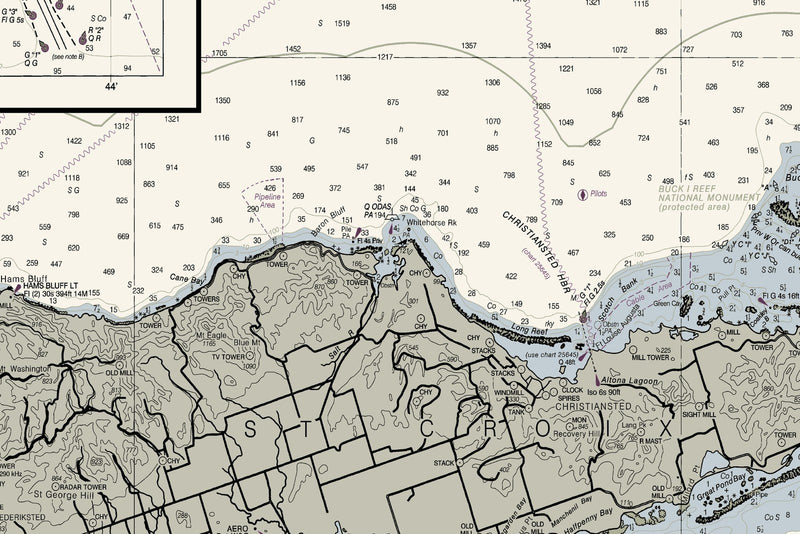 Virgin Islands - Virgin Gorda to St. Thomas and St. Croix — print detail 1