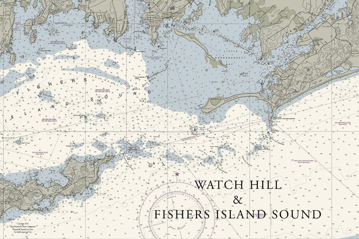 Watch Hill - Little Narragansett - Fishers Island Sound Nautical Chart — Traditional palette