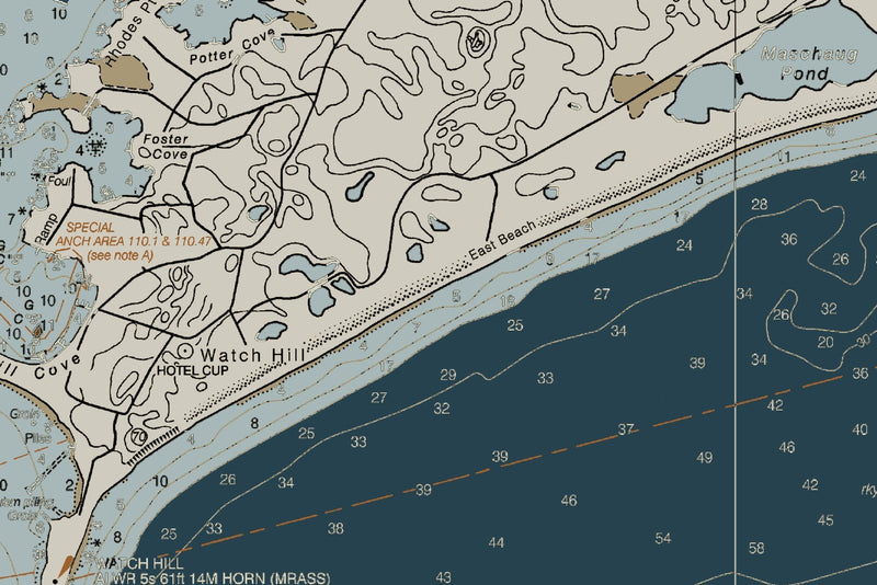 Watch Hill - Little Narragansett - Fishers Island Sound Nautical Chart — Heritage Edition — print detail 1