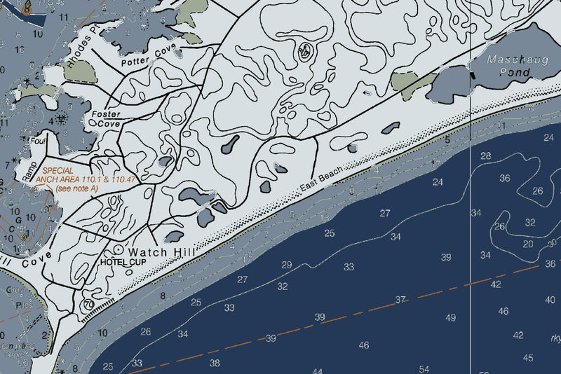 Watch Hill - Little Narragansett - Fishers Island Sound Nautical Chart — Modern Edition — print detail 1
