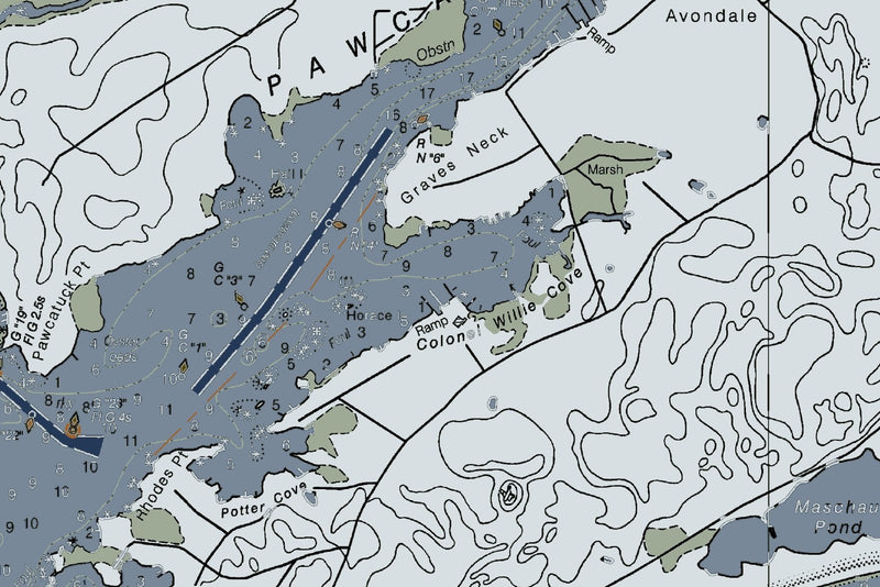 Watch Hill - Little Narragansett - Fishers Island Sound Nautical Chart — Modern Edition — print detail 2