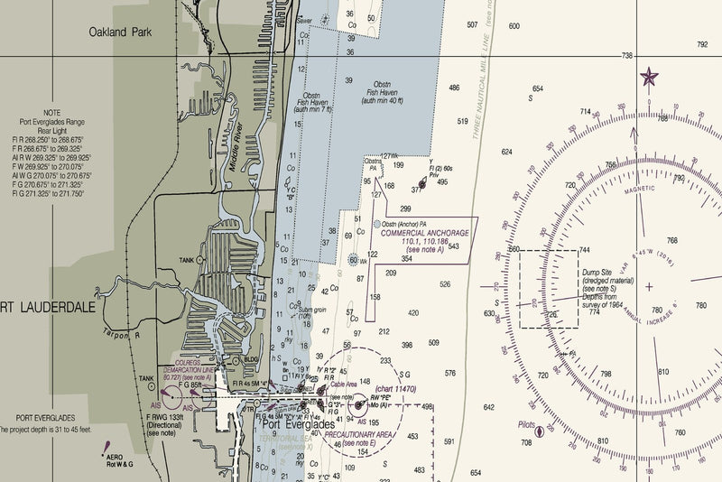 Jupiter Inlet to Fowey Rocks — print detail 1