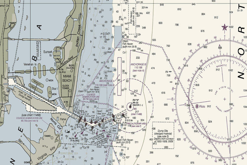 Jupiter Inlet to Fowey Rocks — print detail 2