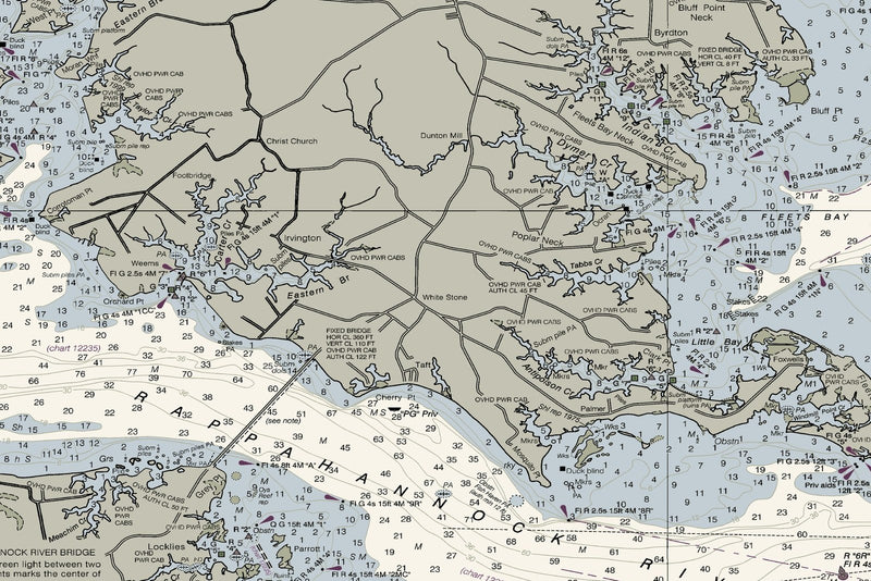 Chesapeake - Wolf Trap To Smith Point Nautical Chart — print detail 2