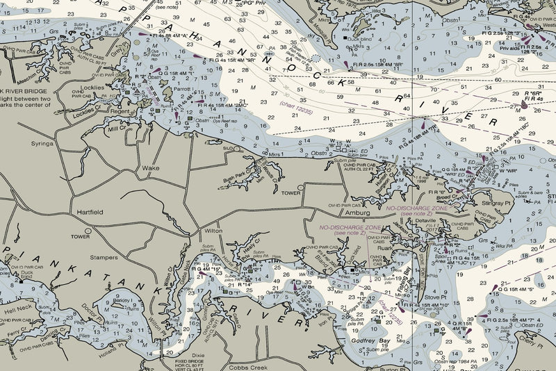 Chesapeake - Wolf Trap To Smith Point Nautical Chart — print detail 3