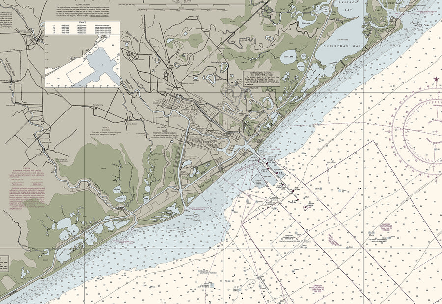 San Luis Pass To East Matagorda Bay Nautical Chart