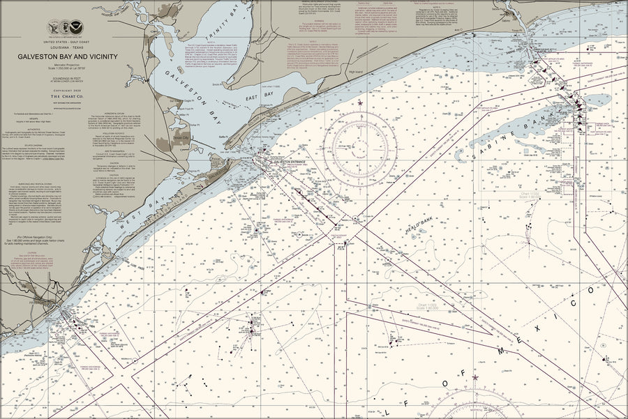 Galveston Bay And Vicinity Nautical Chart The Nautical Chart Company