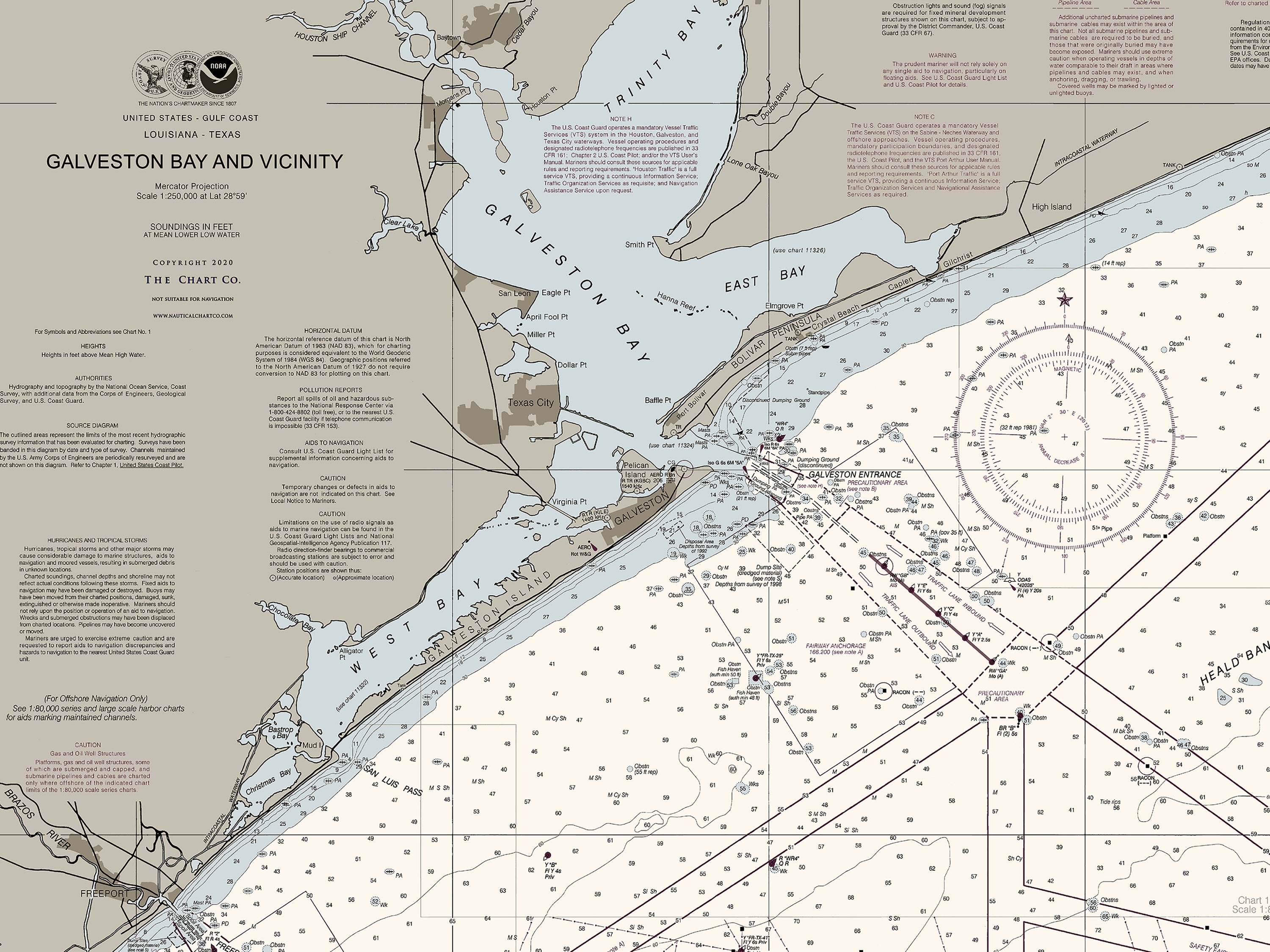 Galveston Bay And Vicinity Nautical Chart The Nautical Chart Company galveston-bay-and-vicinity-nautical-chart-the-nautical-chart-company