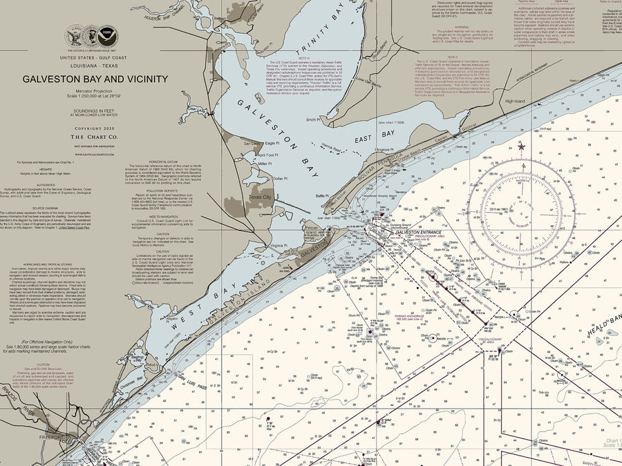 Galveston Bay And Vicinity Nautical Chart
