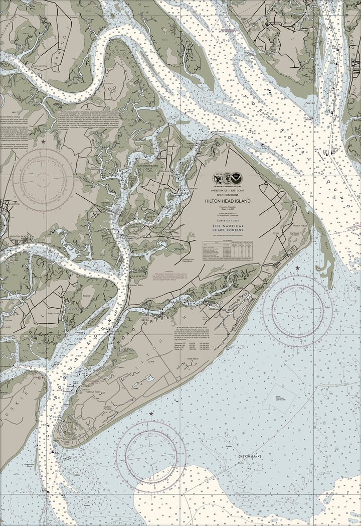 Hilton Head Island Nautical Chart — Traditional palette