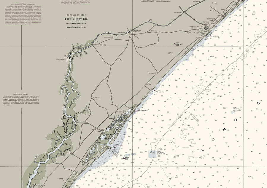 Little River Inlet To Murrells Inlet Nautical Chart