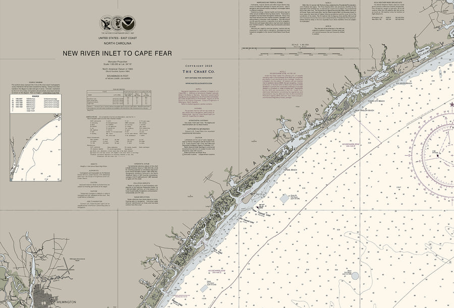New River Inlet To Cape Fear Nautical Chart