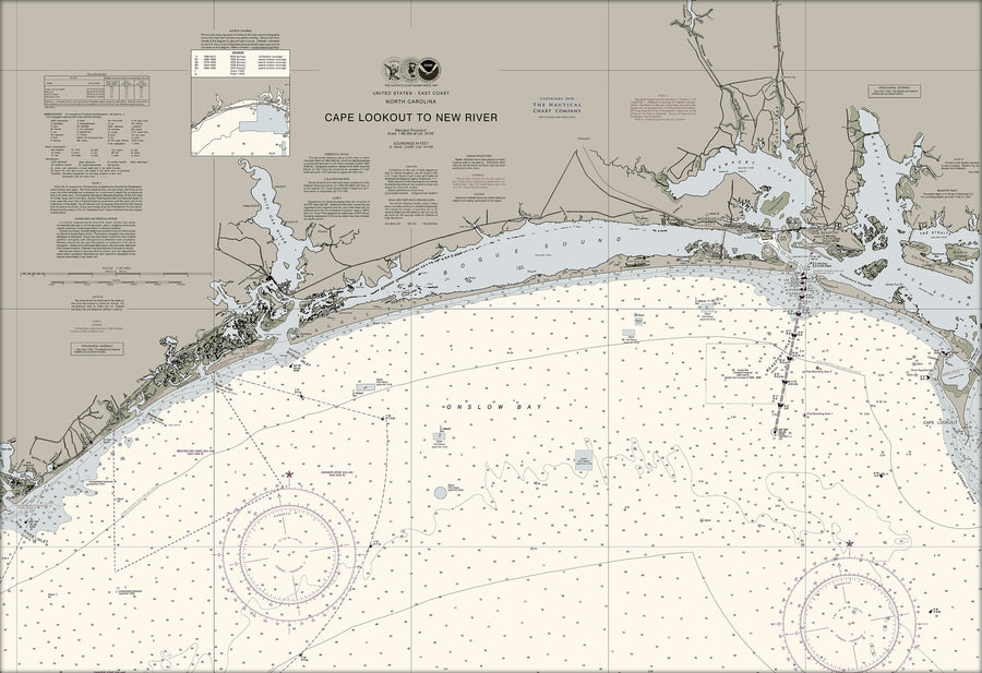 Cape Lookout To New River - Beaufort NC - Nautical Chart