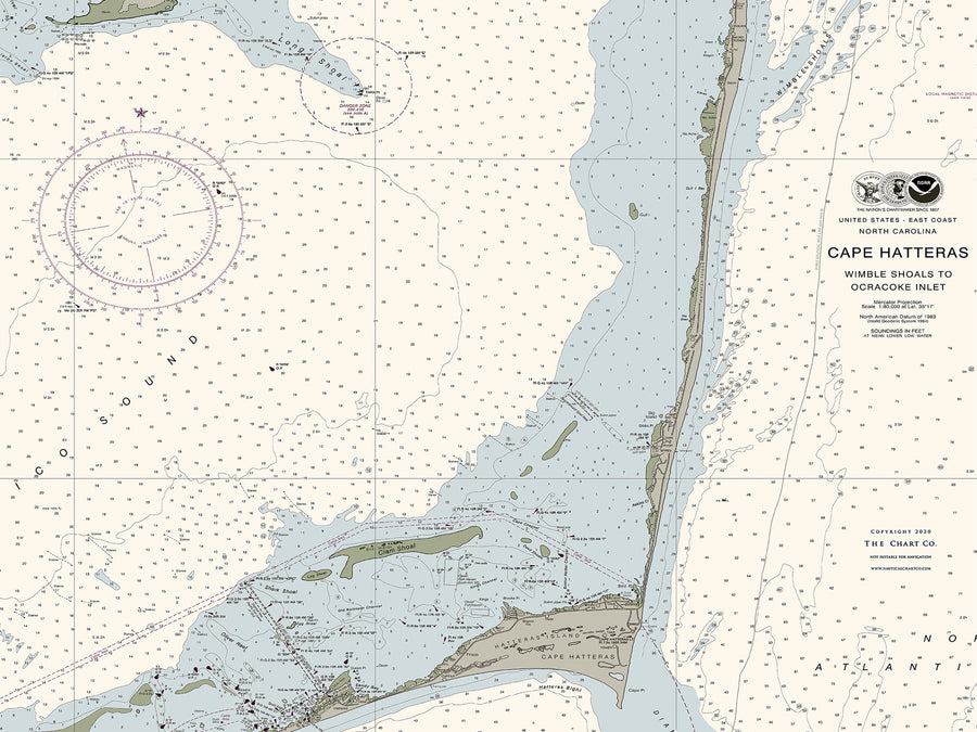 Outer Banks South - Cape Hatteras - Wimble Shoals To Ocracoke Inlet Nautical Chart