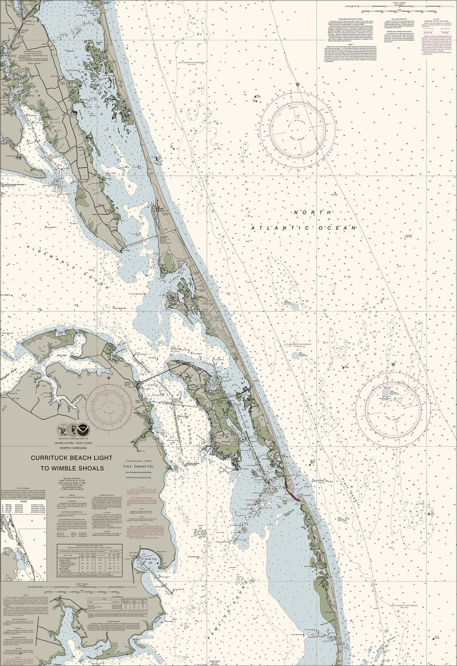 Outer Banks North - Currituck Beach Light To Wimble Shoals Nautical Chart