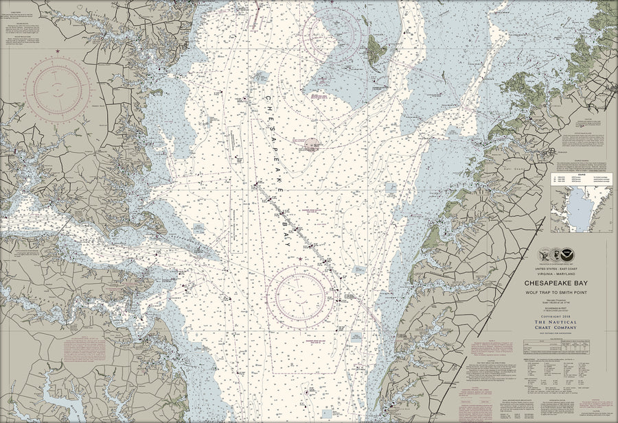 Chesapeake - Wolf Trap To Smith Point Nautical Chart